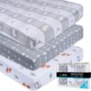 Woodland Grey Jersey Cotton Pack n Play Sheets – Set of 3 Mini Crib Sheets