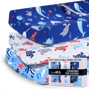 Diaper Changing Pad Cover 3-Pack | Ocean Blue